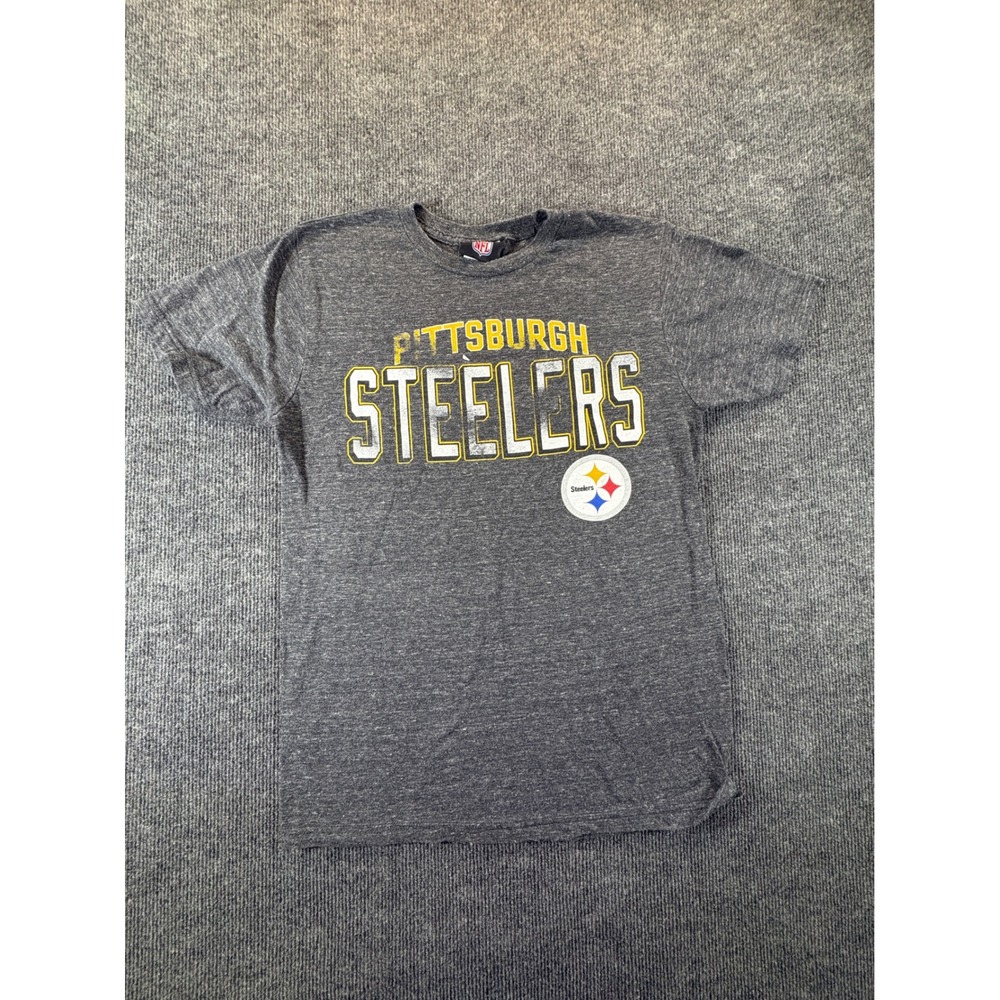NFL‎ Pittsburgh Steelers Graphic T-Shirt Mens Medium Heather Grey Short Sleeve